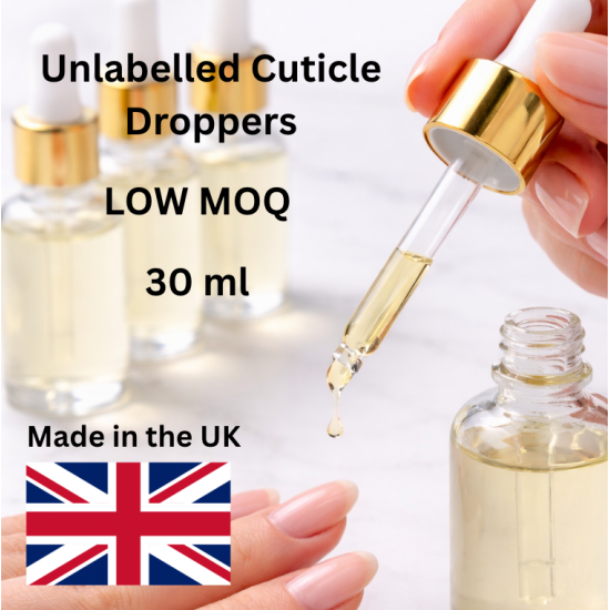 Unlabelled Cuticle Oil 30ml | Glass Dropper Bottles | UK Made